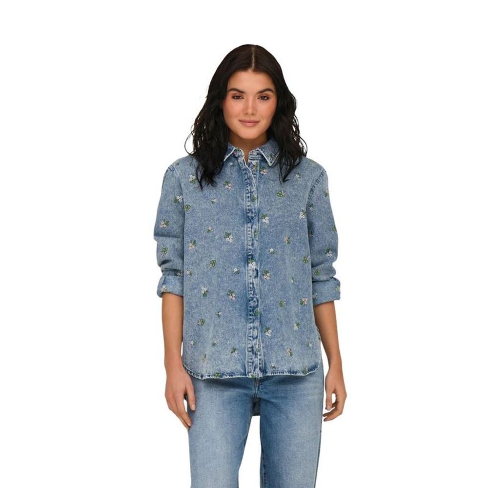 Only Light Blue Cotton Women's Blouse